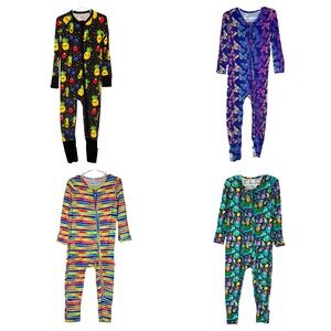 Set of 4 3T Bamboo Footed Pajamas for Kids